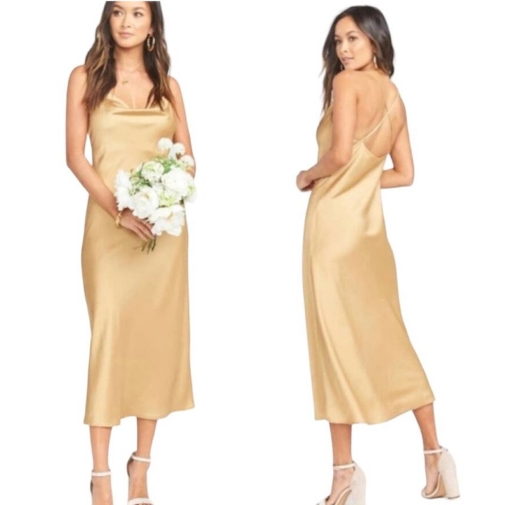 New ~ SHOW ME YOUR MUMU ~ VeRona Cowl Dress Gold sz XL